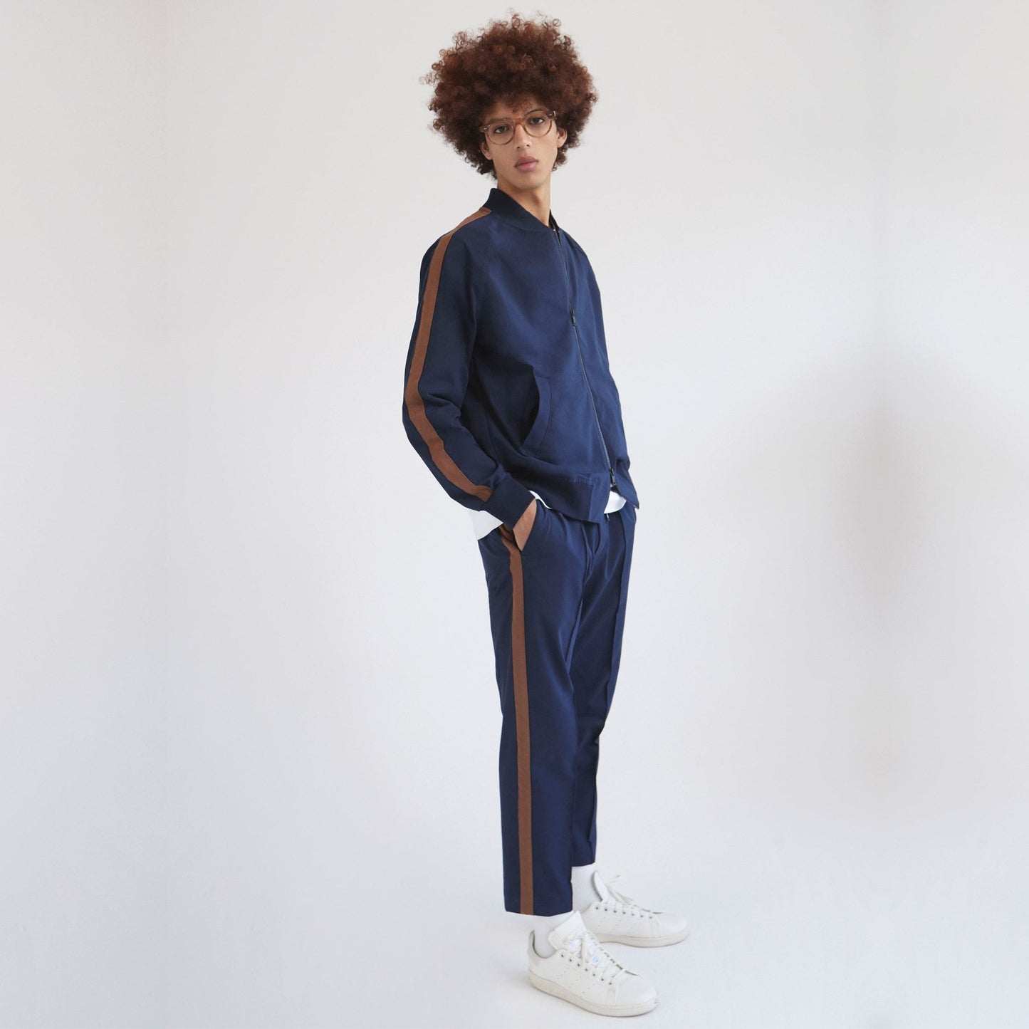 Jersey Stripe Jacket - Navy