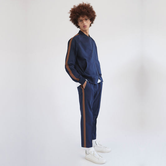 Jersey Stripe Jacket - Navy