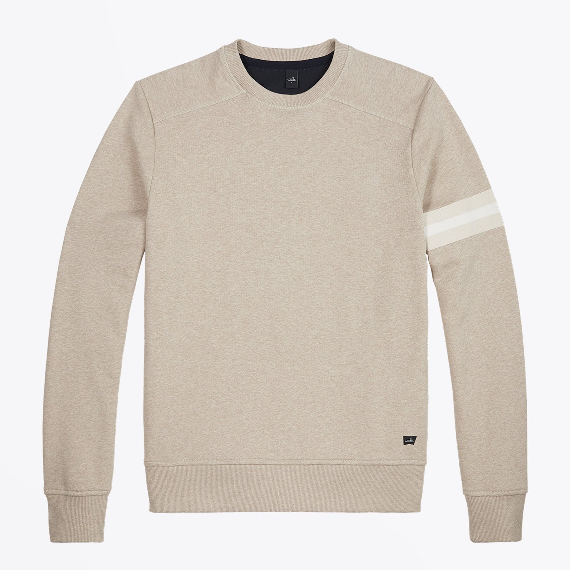 Wahts Moore - Crew Neck Sweater With Band - Sand