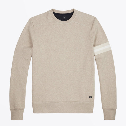 Moore - Crew Neck Sweater With Band - Sand