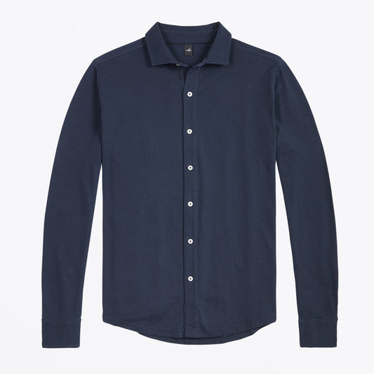 - Brooks - Tailored Pique Shirt - Navy