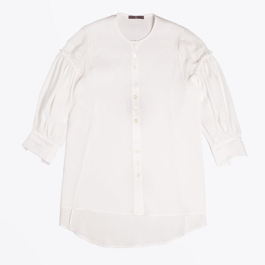 - Well-To-Do - Ruffle Shirt - White
