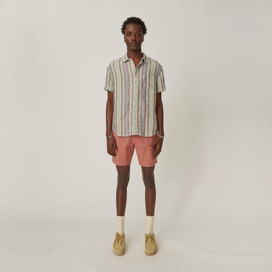 - Summer Stripe Linen Shirt - Multi