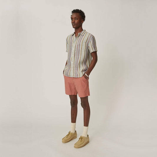 - Summer Stripe Linen Shirt - Multi