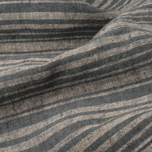 Linen Stripe Zipper Jacket - Blue