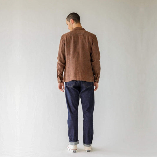 - Summer Stripe Overshirt - Auburn