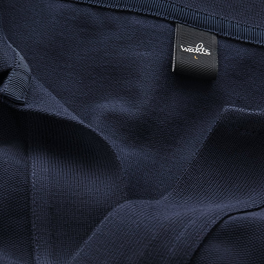 - Rice - Retro Polo Shirt - Navy Blue