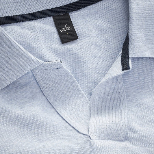 - Rice - Retro Polo Shirt - Light Blue Melange