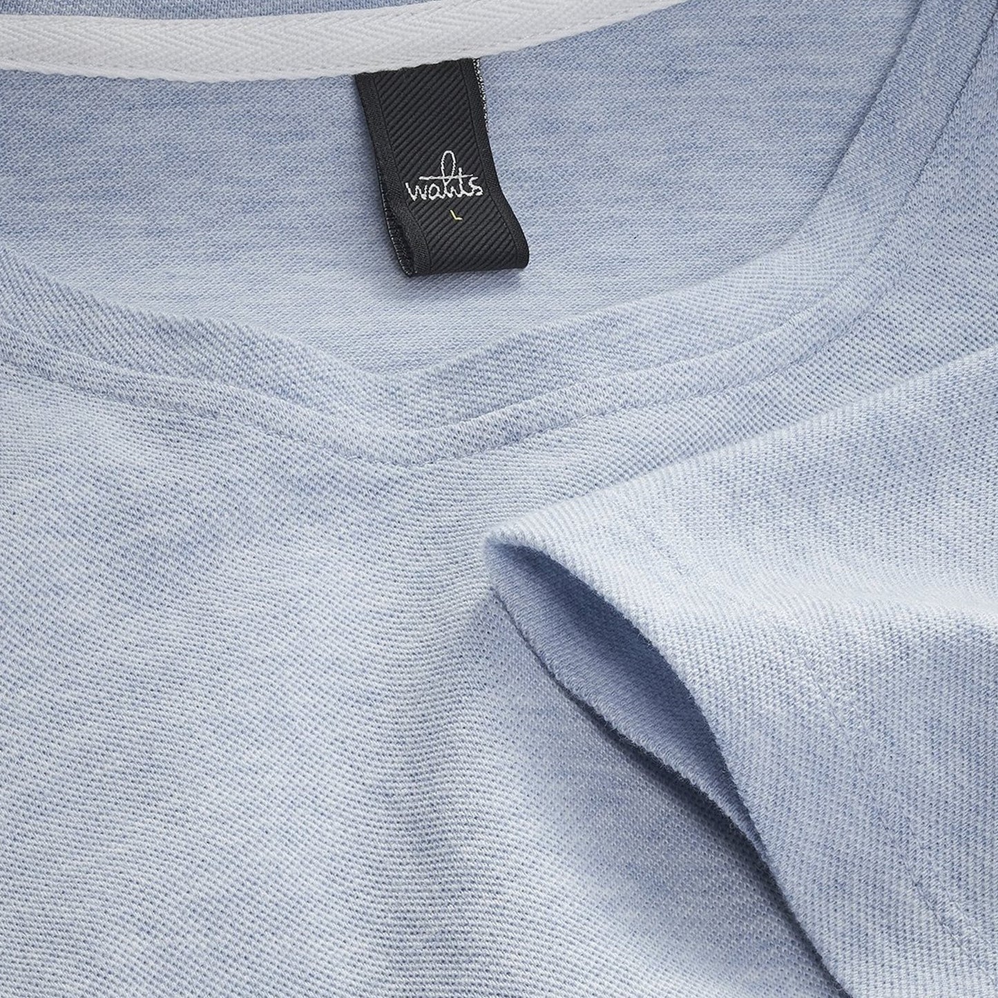 - Dean - Pique Crew Neck T-Shirt - Light Blue