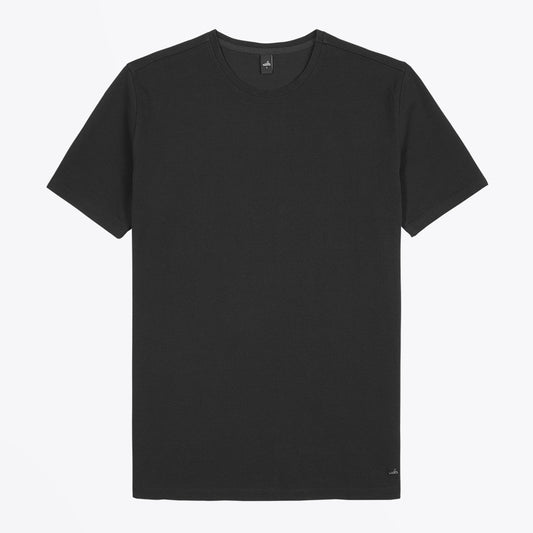 - Dean - Pique Crew Neck T-Shirt - Black