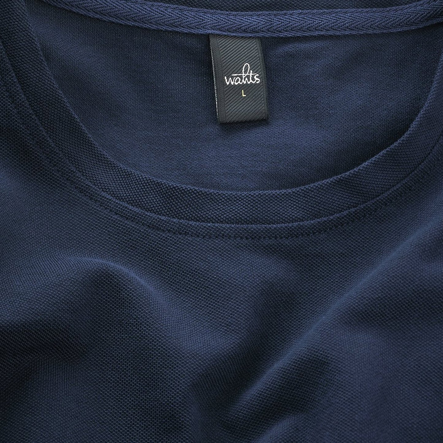 - Dean - Pique Crew Neck T-Shirt - Navy