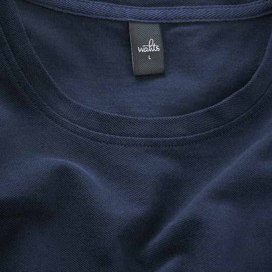 - Dean - Pique Crew Neck T-Shirt - Navy
