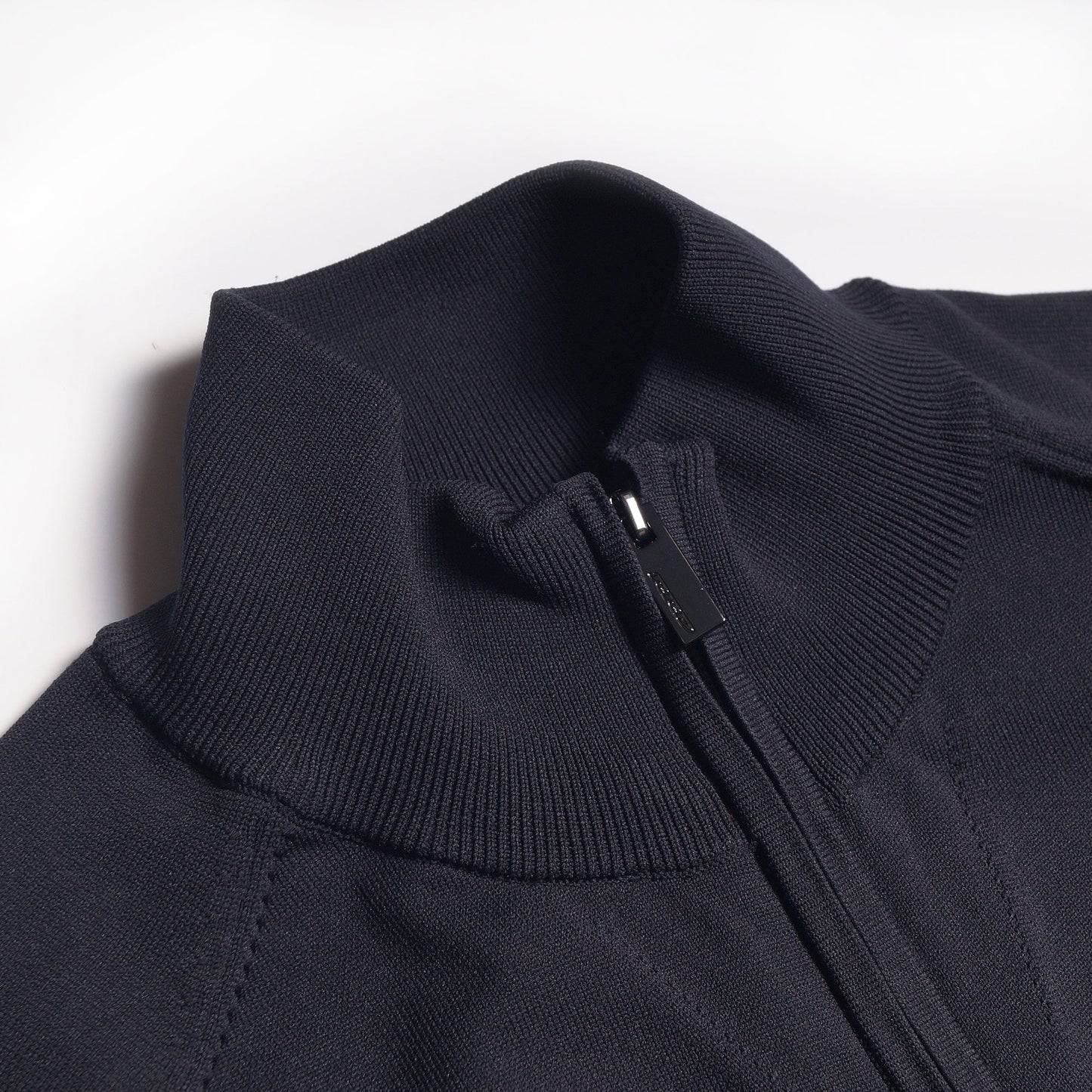 Knitted Zip Sweater - Navy