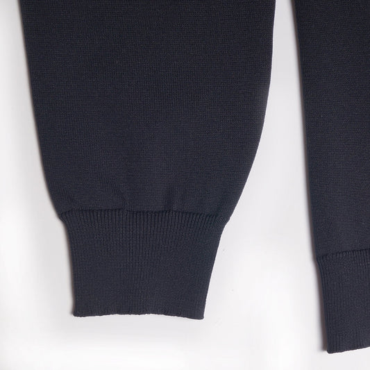 Knitted Zip Sweater - Navy
