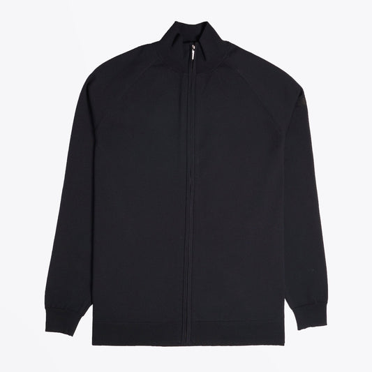 Knitted Zip Sweater - Black