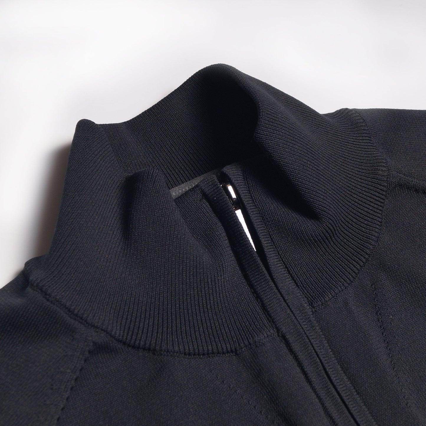 Knitted Zip Sweater - Black