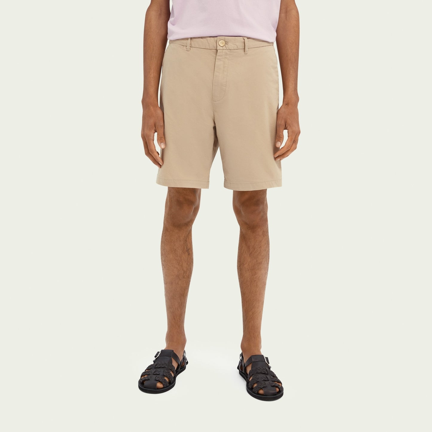 - Stuart - Cotton-Stretch Shorts - Sand