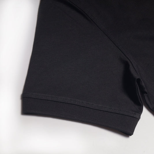 - Organic Cotton Polo Shirt - Black
