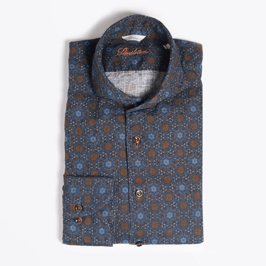 Geometric Print Shirt - Navy