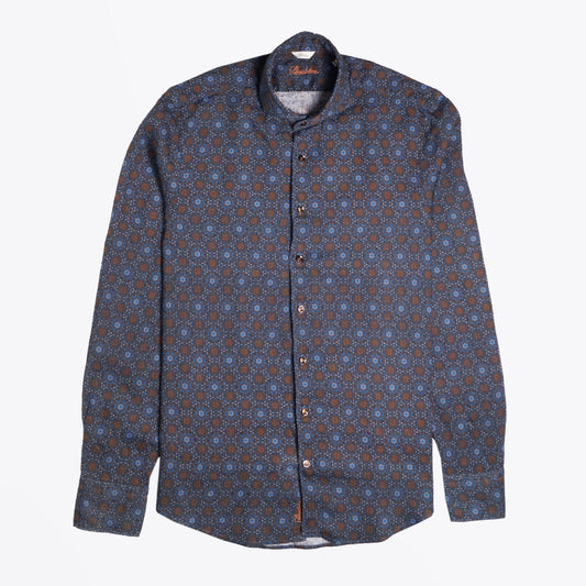 Geometric Print Shirt - Navy