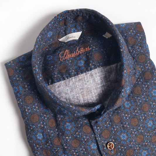 Geometric Print Shirt - Navy