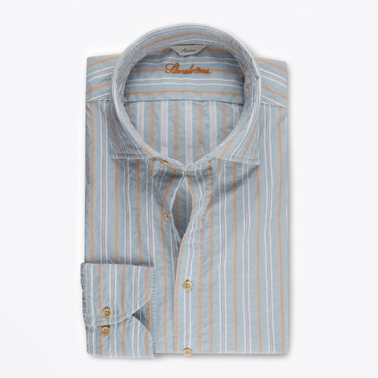 - Slimline Stripe Shirt - Blue