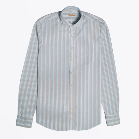 - Slimline Stripe Shirt - Blue