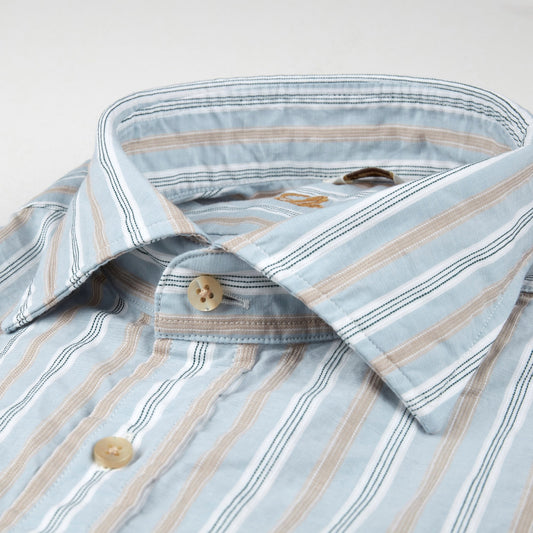 - Slimline Stripe Shirt - Blue