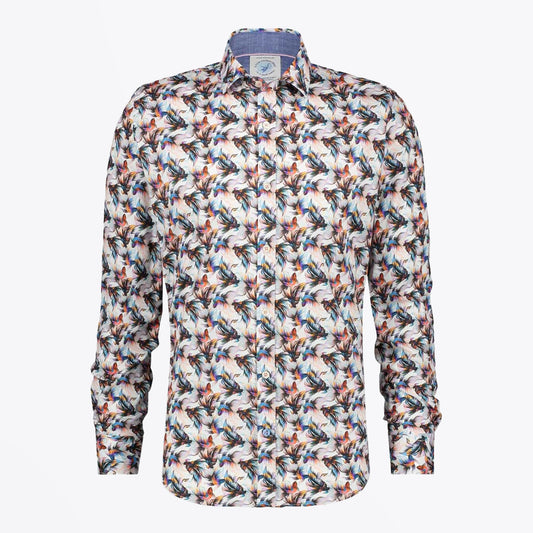 - Fish Print Shirt - White/Multi