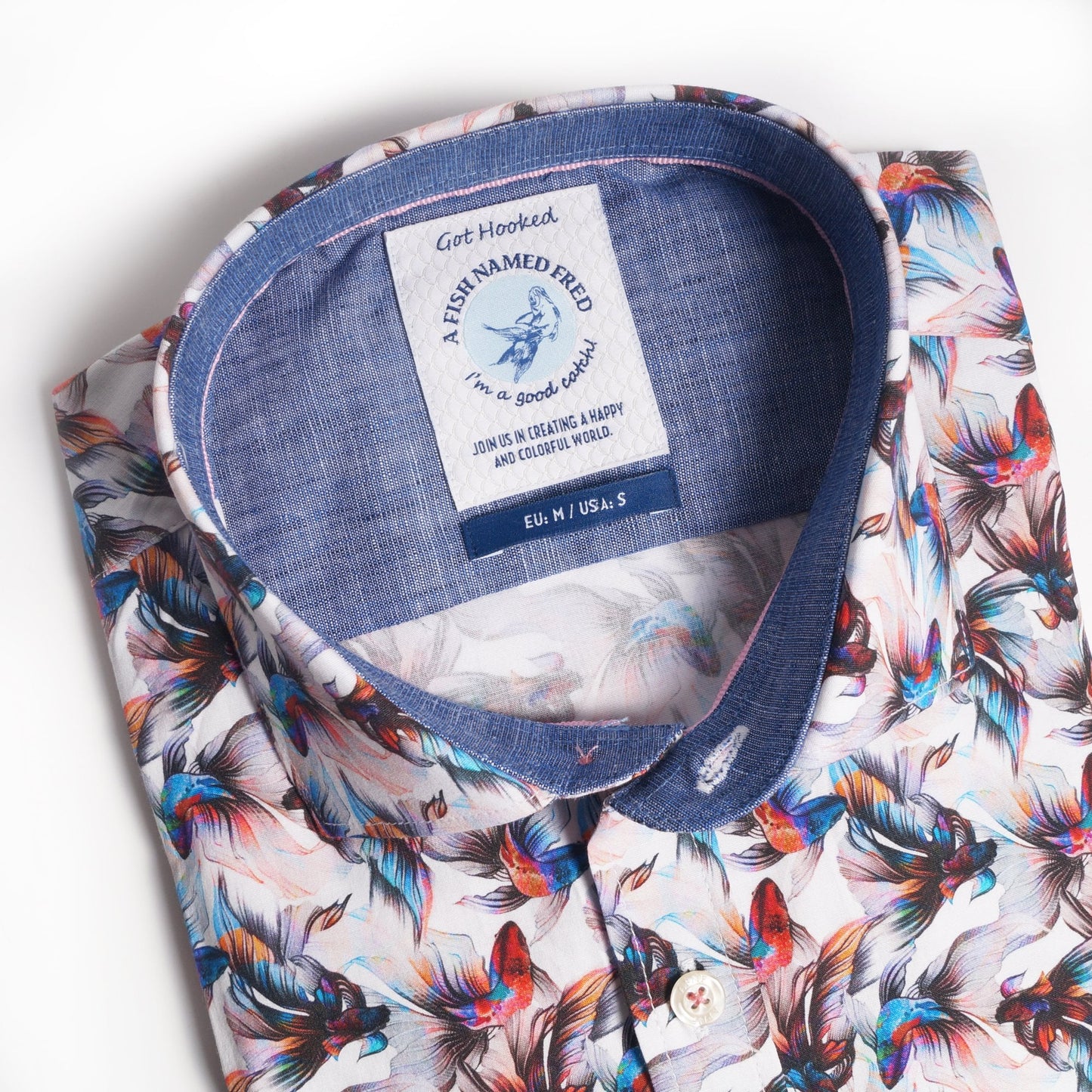 - Fish Print Shirt - White/Multi