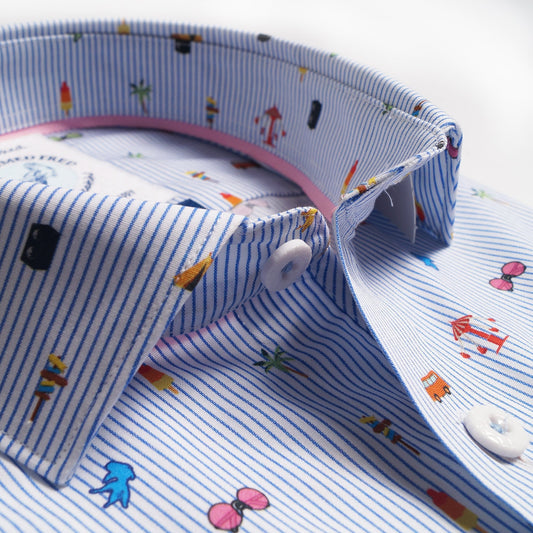 - Festival Print Shirt - Blue