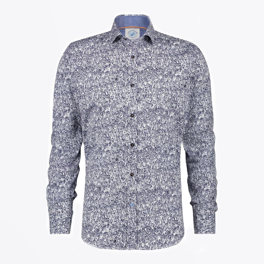 - Dancing People Print Shirt - Navy/White