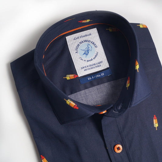 - Rocket Ice Lolly Print Shirt - Navy
