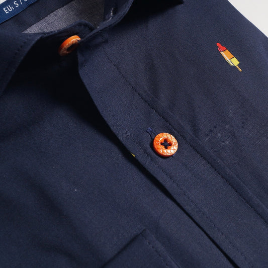 - Rocket Ice Lolly Print Shirt - Navy