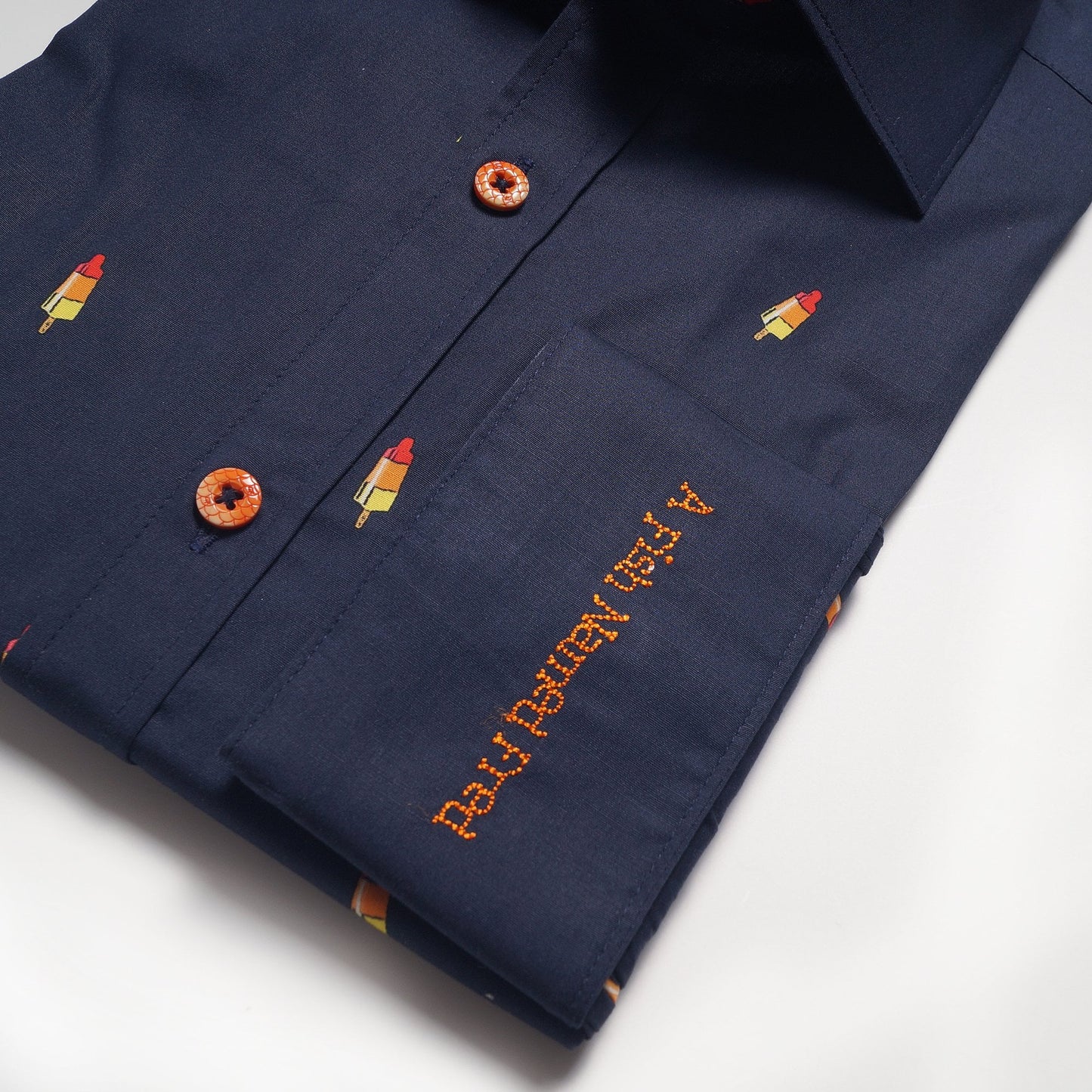 - Rocket Ice Lolly Print Shirt - Navy