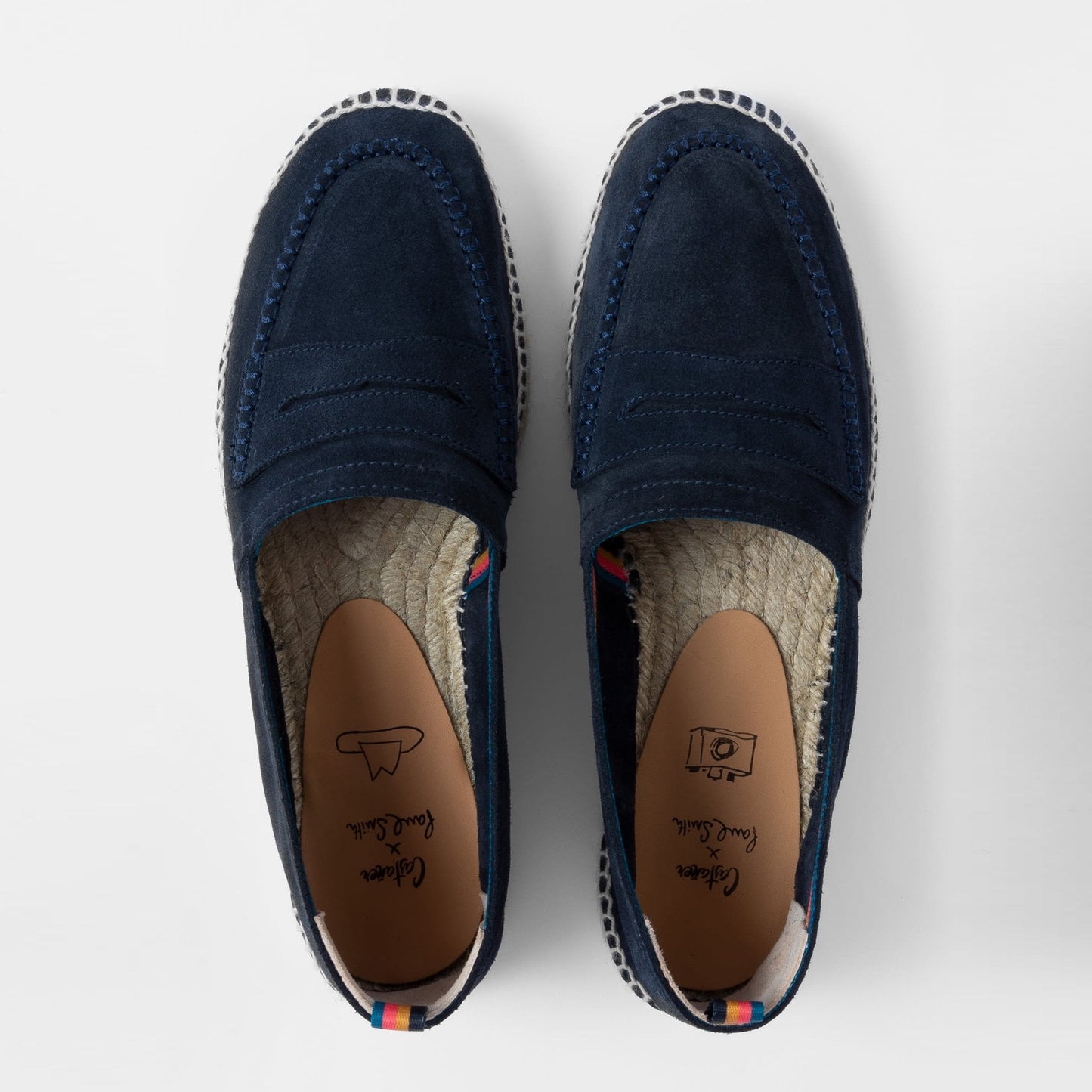 - Castañer X Paul Smith - Suede 'Paul' Espadrilles - Navy