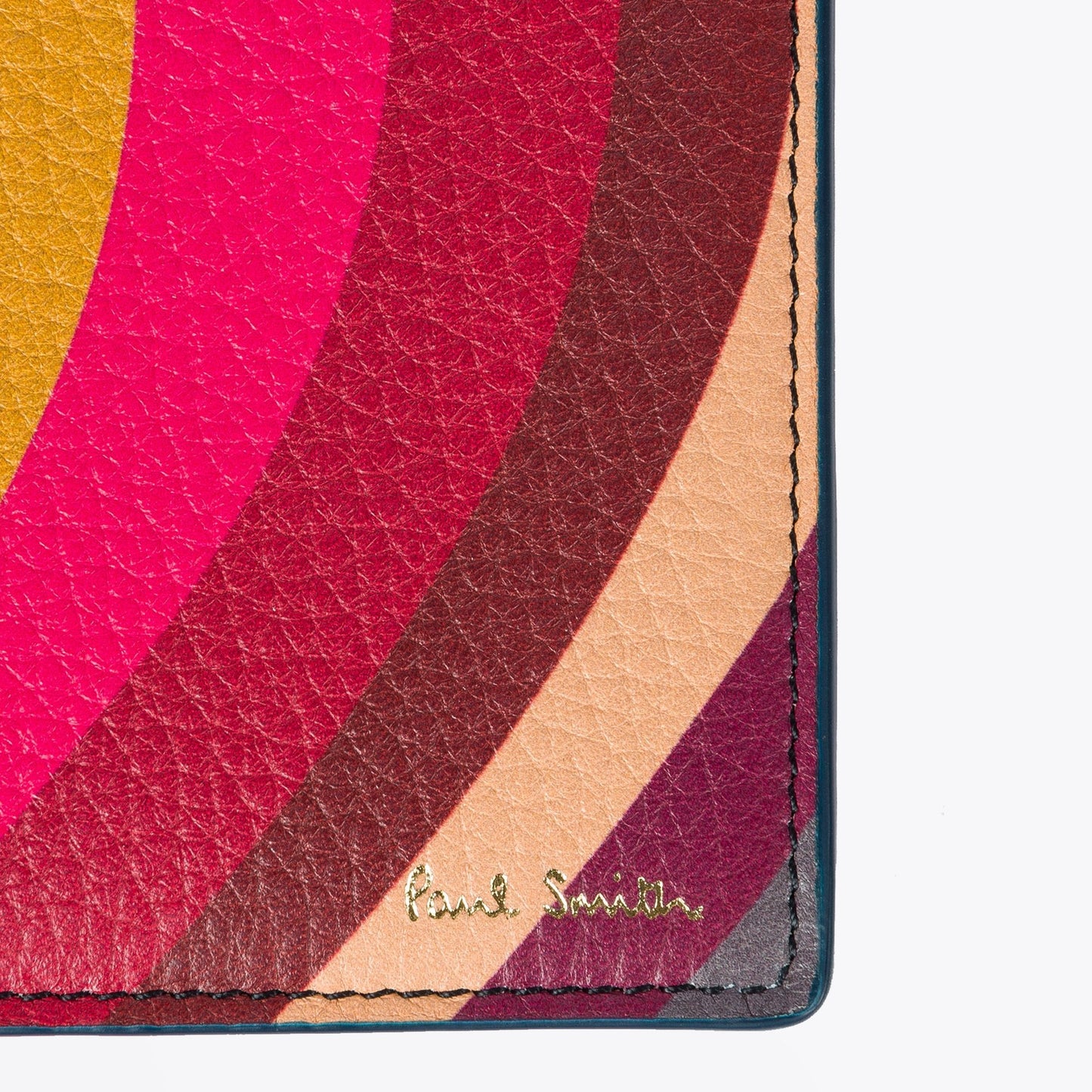 - Swirl Print Leather Passport Cover - Multi