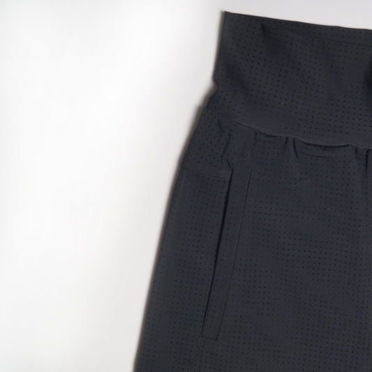 - Sheer Netted Wide Leg Trousers - Black