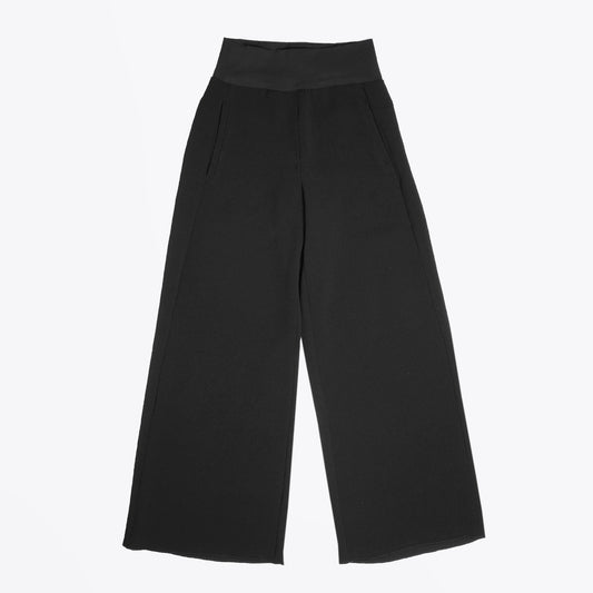 - Wide-Leg Cropped Trousers - Black
