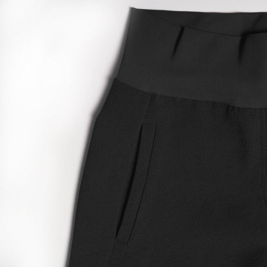 - Wide-Leg Cropped Trousers - Black