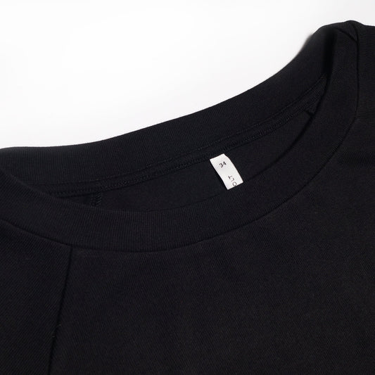 Netted Sleeve Pullover - Black