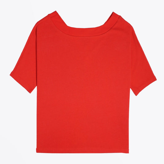 Modal-Blend V-Back Pullover - Red