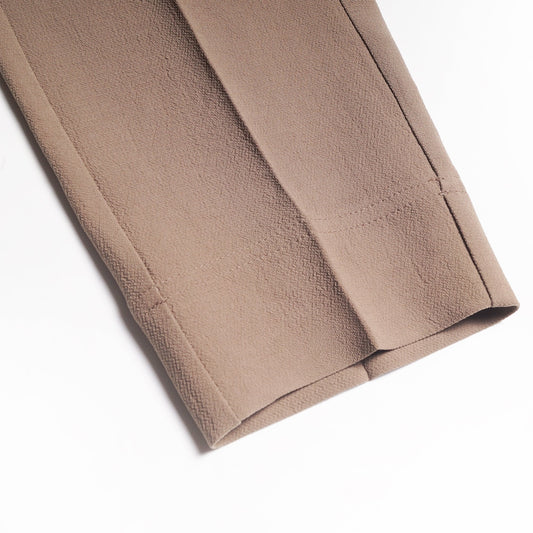 High-Rise Elasticated Waist Trousers - Beige