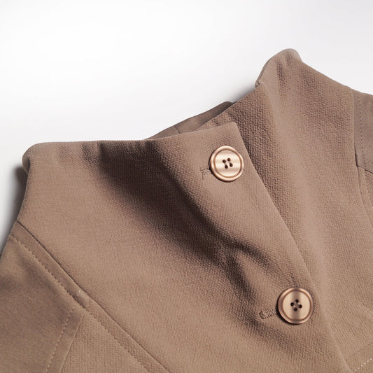 - Two-Tone Button Jacket - Beige