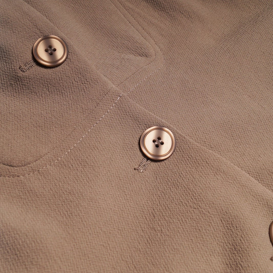 - Two-Tone Button Jacket - Beige