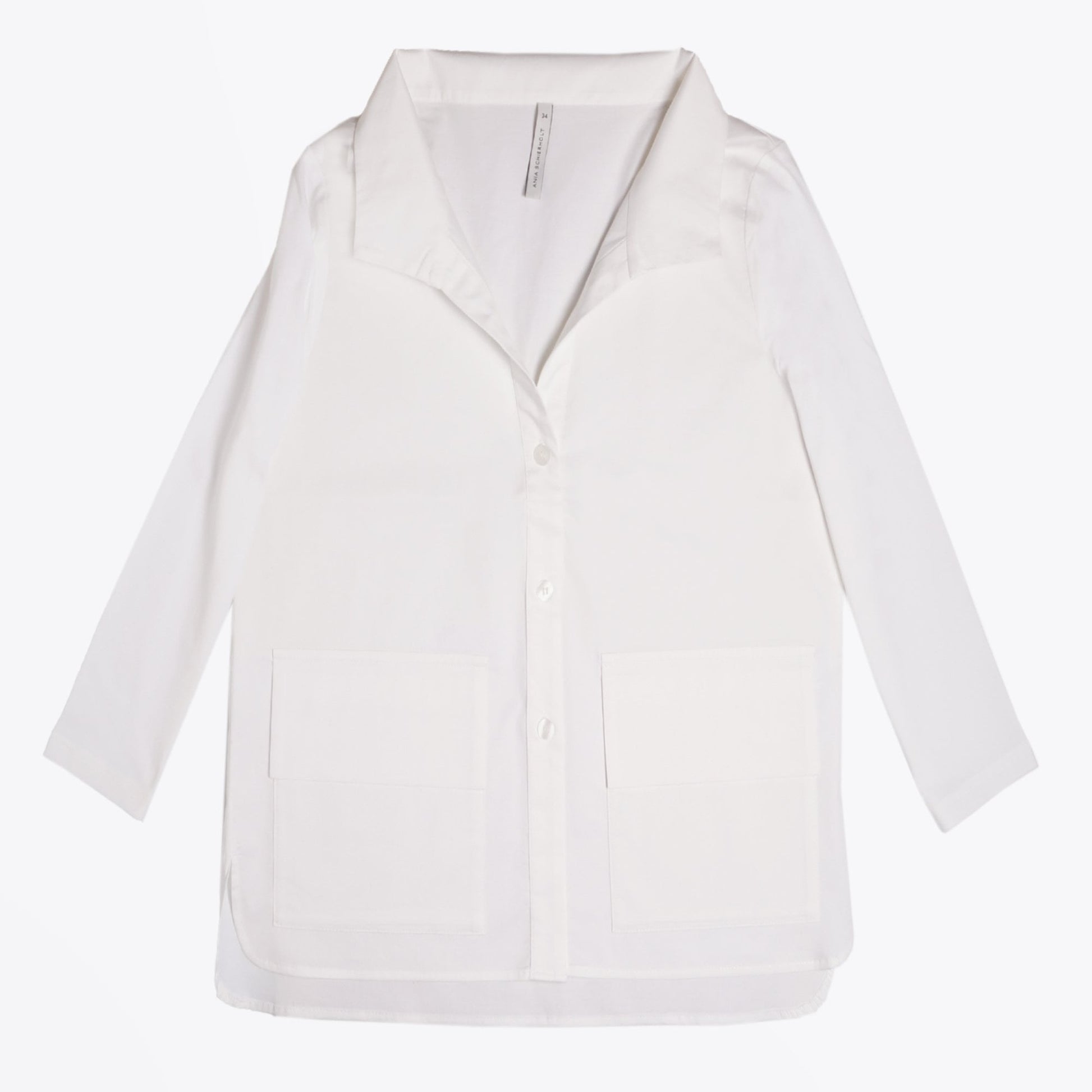 Ania Jersey Sleeve Shirt - White