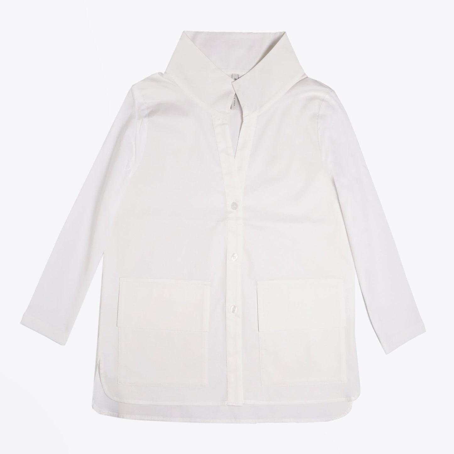 Jersey Sleeve Shirt - White