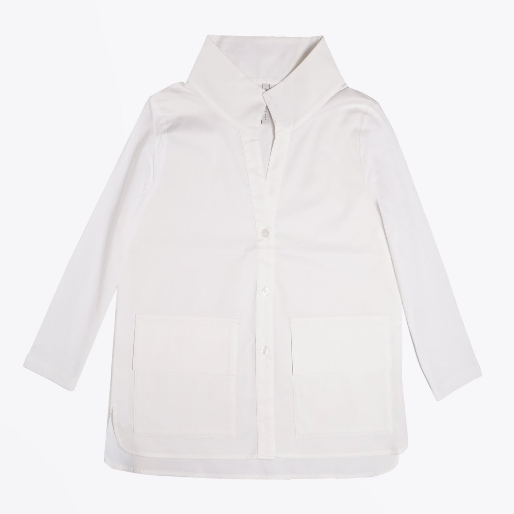 Ania Jersey Sleeve Shirt - White