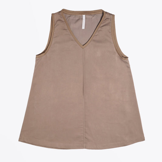 - V-Neck Tank Top - Beige
