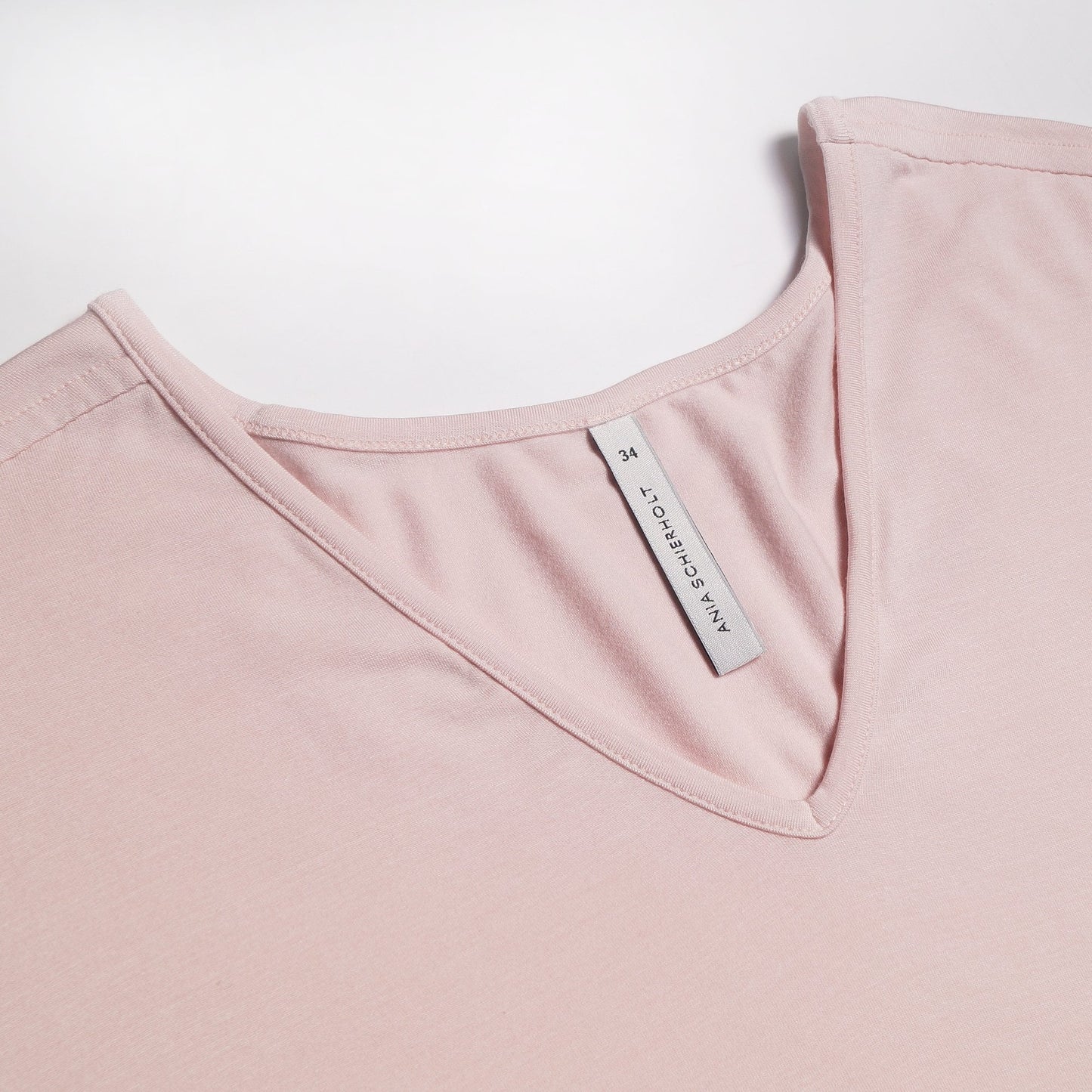 - Stretch V-Neck Top - Powder Pink